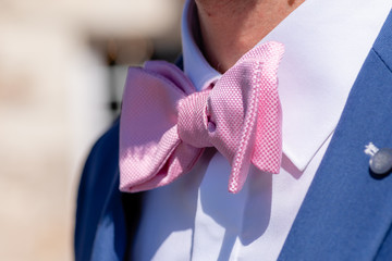 Details of a bow tie for a ceremony or for a wedding