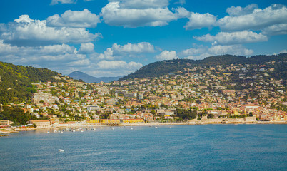 Fototapeta premium Luxury condos on the coastal hillsides of the South of France
