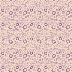 seamless pattern of stars purple on beige background illustration