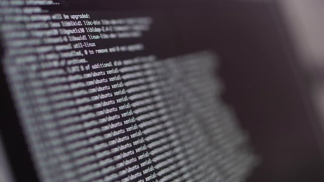 programming code development scrolling on computer screen