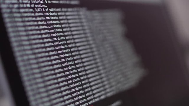 programming code development scrolling on computer screen