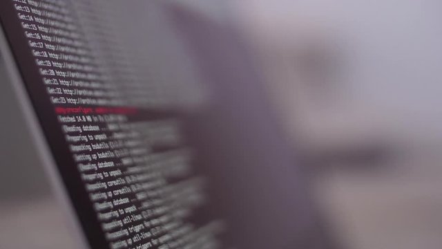 programming code development scrolling on computer screen