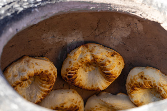 Tasty fresh tandoor bread . National asian meal, food, bread.