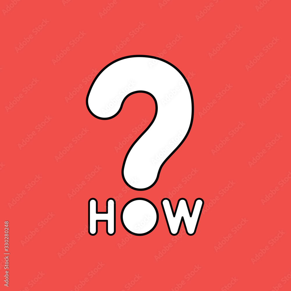 Poster vector illustration concept of how text with question mark.