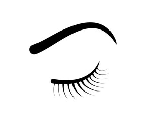 Eyelashes, eyebrows. Eye logo.