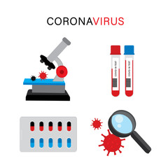 Coronavirus Icon Vector for Infographic. CoV-2019 prevention, coronavirus symptoms.