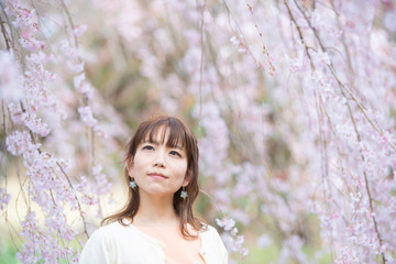 桜の木の下で撮るポートレート