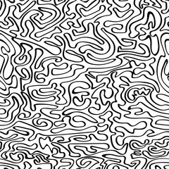 Seamless abstract black and white pattern. Vector illustration in the form of a labyrinth. 