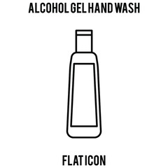 outline flat icon design alcohol gel, alcohol hand gel, hand wash, Hygienic Gel for Hands Properly. Cleaning Hands with Antiseptic Product. Prevention against Virus, Germs and Infection.