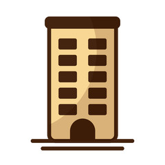 tower of apartment and office building on white background