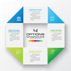 Octagon infographic fot business concept with 4 options,Abstract design element,Vector illustration.