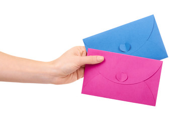 Blank mail envelope with heart.