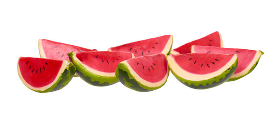 Decorative wooden watermelon slice.
