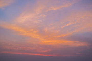 Naklejka na ściany i meble Ocean shore in purple sunset. Twilight.
