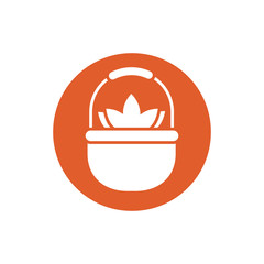 beautifull flower garden in basket spring block style