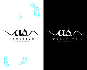 creative handwriting letter as, sa logo design vector