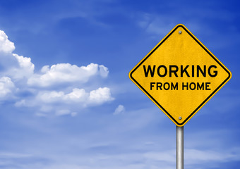 Working from home - roadsign message