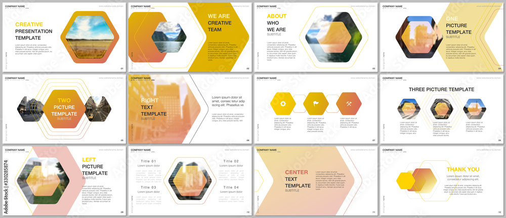 Poster minimal presentations design, portfolio vector templates with hexagonal design background, hexagon s