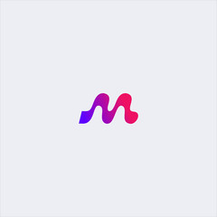 vector abstract wave letter m logo design template