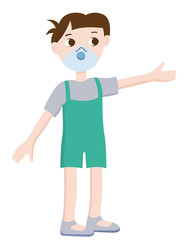 Child in a protective medical mask. Little boy.Safety and health
