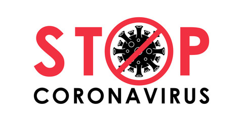 Fototapeta premium Stop coronavirus 2019-nCoV vector illustration. Stop coronavirus 2019-nCoV sign, symbol vector design template. Stop Corona virus disease design Concepts.
