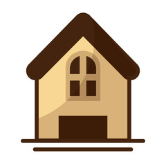 cute building of house on white background