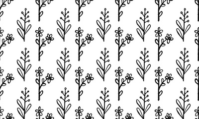 set of simple summer flowers drawings. abstract flower illustration. hand drawn vector art.