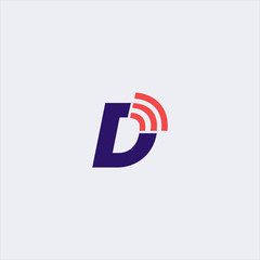 letter d three line logo design template