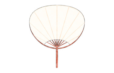 団扇、無地の和紙風