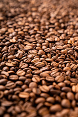 Close-up of roasted coffee beans