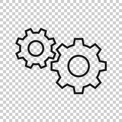 Gear vector icon in flat style. Cog wheel illustration on white isolated background. Gearwheel cogwheel business concept.