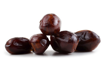 Date fruits isolated on white