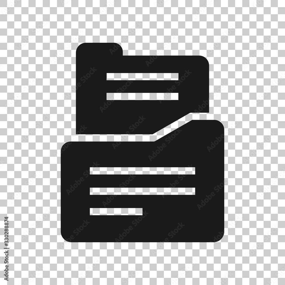 Poster file folder icon in flat style. documents archive vector illustration on isolated background. storag
