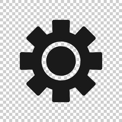 Gear vector icon in flat style. Cog wheel illustration on white isolated background. Gearwheel cogwheel business concept.