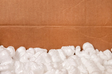 Polystyrene or white styrofoam packing