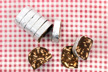 Sweet chocolate salame