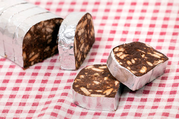 Sweet chocolate salame
