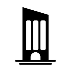 tower of apartment and office building , silhouette style icon