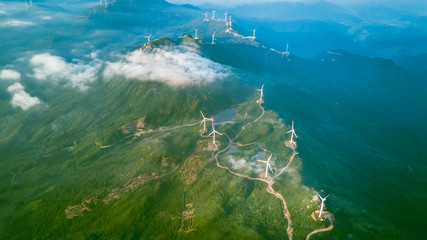 Wind power generation on the mountain