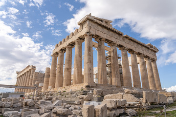 Parthenon remains in Acropolis Hill, Athens-Greece