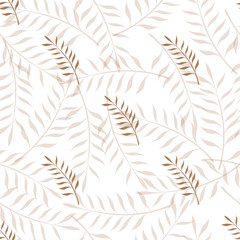 Naklejka premium Vector seamless pattern. Floral stylish background with graphic leaves