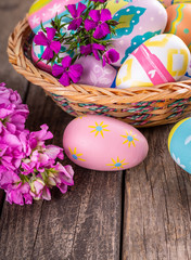 Obraz na płótnie Canvas Closeup of Colorful Easter Eggs
