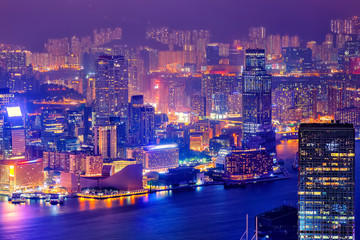 Night Hong Kong skyline