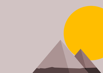 Mountains Panorame Abstract Random Placed Generative Art background illustration