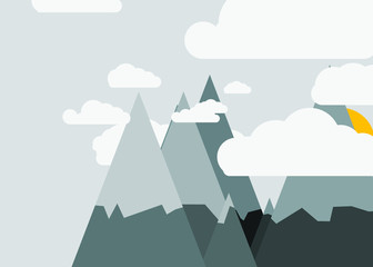 Mountains Panorame Abstract Random Placed Generative Art background illustration