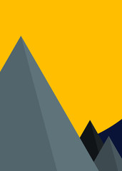 Mountains Panorame Abstract Random Placed Generative Art background illustration