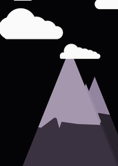 Mountains Panorame Abstract Random Placed Generative Art background illustration