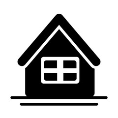 cute building of house , silhouette style icon