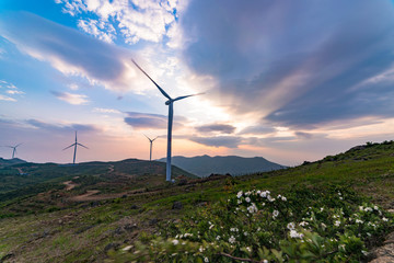 Wind power generation on the mountain