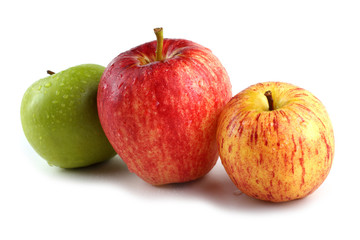 Fuji, gala and granny smith apples